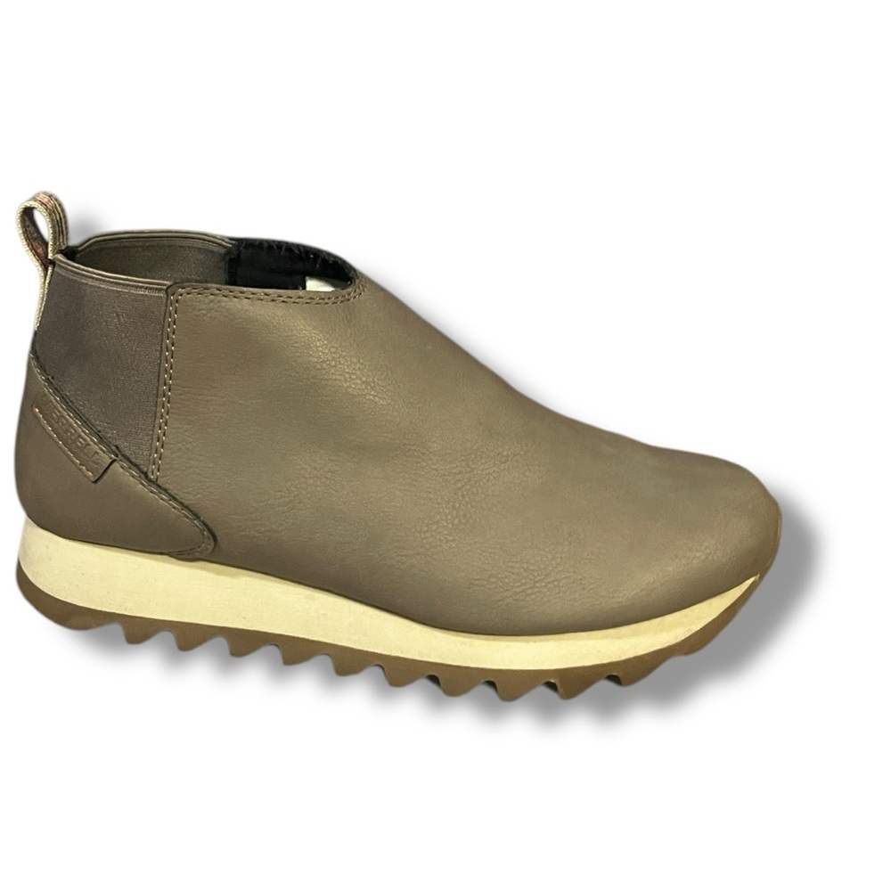 Merrell Ankle Boots Gray Dark Beige Zig Zag Sole Pull On Size 9 J00-378